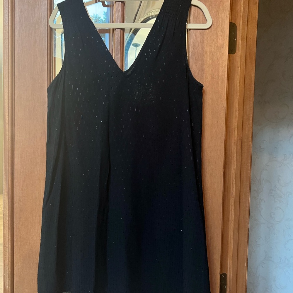 Madewell size 6 - Elegant Black Dress with shimmer sheer overlay